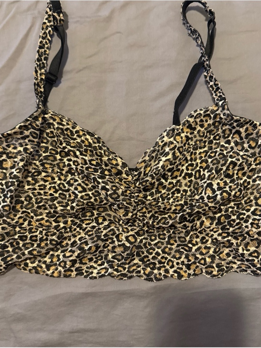 PINK Victoria's Secret Leopard Bralette - Black, Brown, Cream